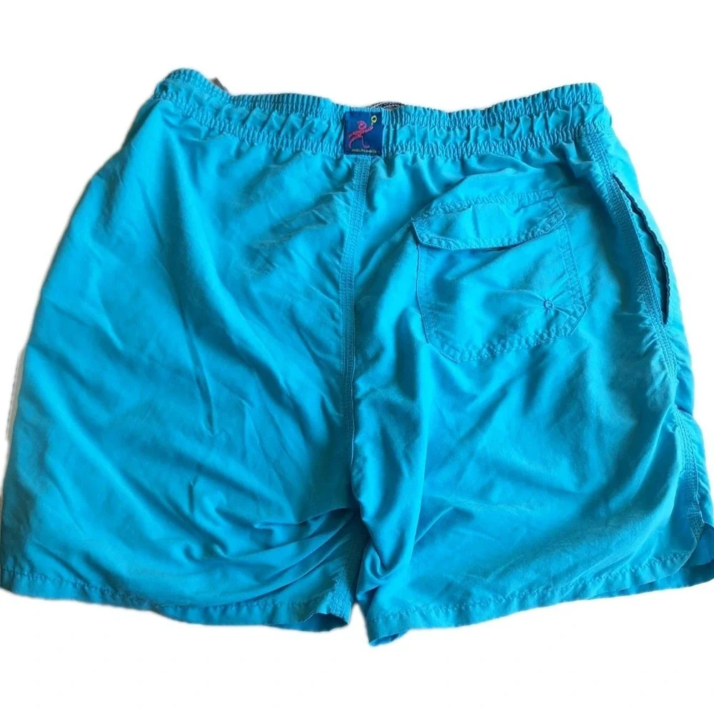 Michaels Swimwear Trunks Men's Bathing Size M Mesh Liner Blue Quick Dry USA